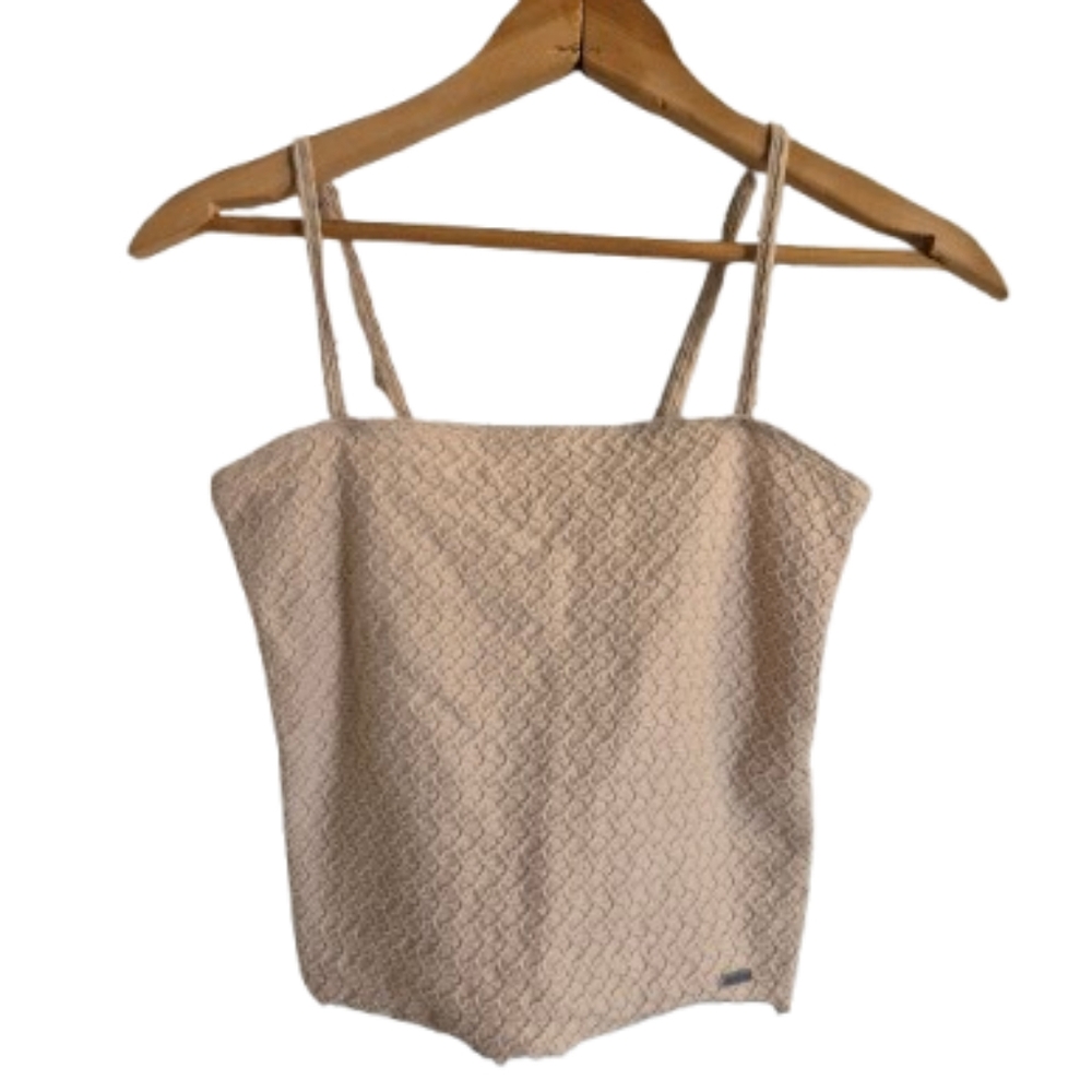 Hollister Textured Cotton Blend Cropped Tank Top